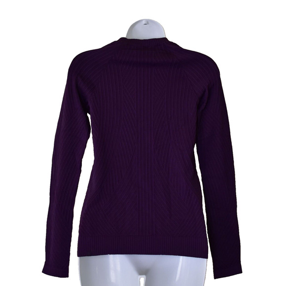 A6 Lululemon Rest Less Pullover Purple Ribbed Crew Neck Sweater W3GTAS Sz 2 $109 - Picture 4 of 5